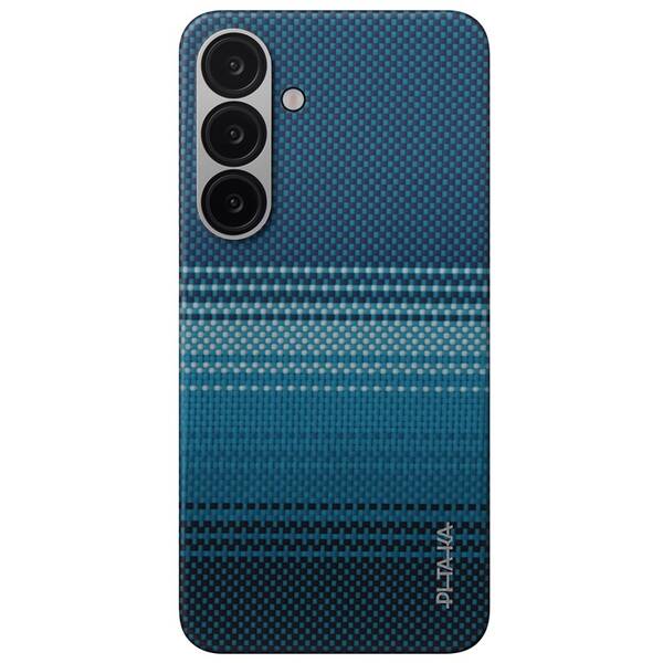 Kryt na mobil Pitaka Tactile Woven, Moonrise na Samsung Galaxy S25 černý/modrý

