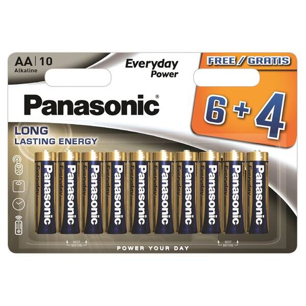 Baterie alkalická Panasonic Everyday Power AA, LR06, blistr 6+4ks 

