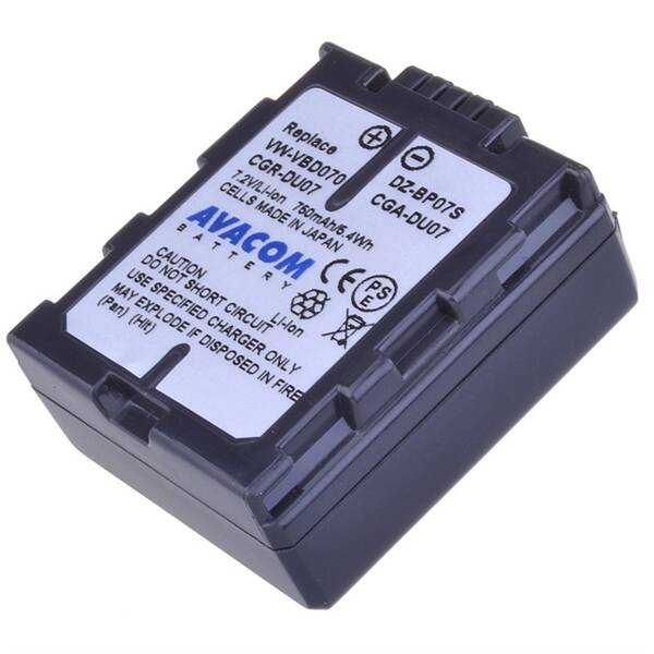 Baterie Avacom Panasonic CGA-DU07/CGR-DU07/ VW-VBD07, Hitachi DZ-BP07S Li-Ion 7.2V 750mAh 5.4Wh 

