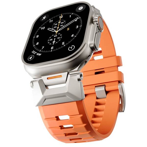 Řemínek Epico FKM Rubber Pro na Apple Watch SE (44mm)/Series 1-9 (42/44/45mm) 10-11 (46mm)/Ultra (49mm) oranžový

