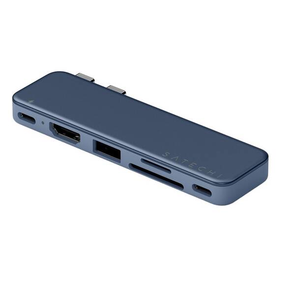 USB Hub Satechi USB-C Snap Hub (1x HDMI, 1x USB-C, 1x USB-A 3.0, 1x USB-C PD, 1x microSD/SD) tmavě modrý


