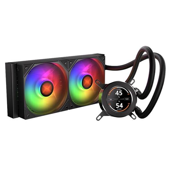 Vodní chladič KRUX HydroGlance 240 ARGB LCD černý

