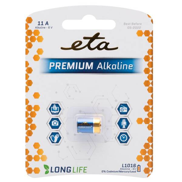 Baterie alkalická ETA 11A, blistr 1ks 

