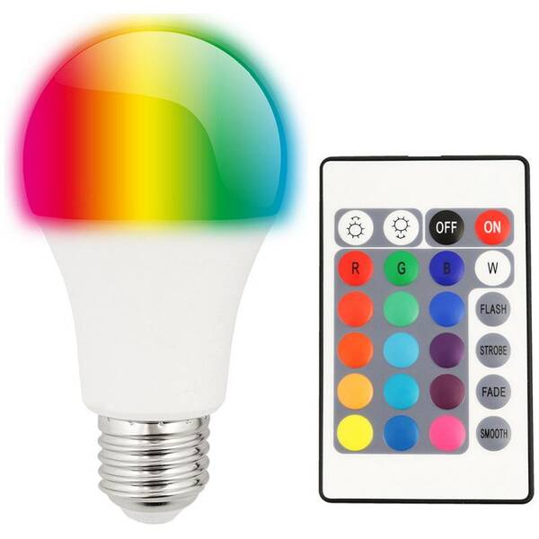 Žárovka LED McLED klasik, 6,5W, E27, RGBW + dálkové ovládání 

