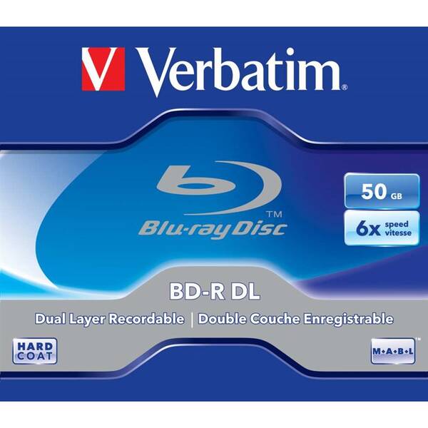 Disk Verbatim BD-R DL 50GB, 6x, jewel, 1ks 

