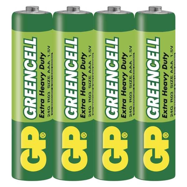 Baterie zinkochloridová GP Greencell AAA (R03), 4 ks 
