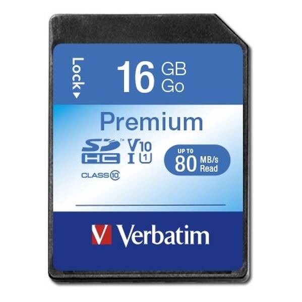 Paměťová karta Verbatim SDHC 16GB UHS-I V10 U1 (80R/10W) 

