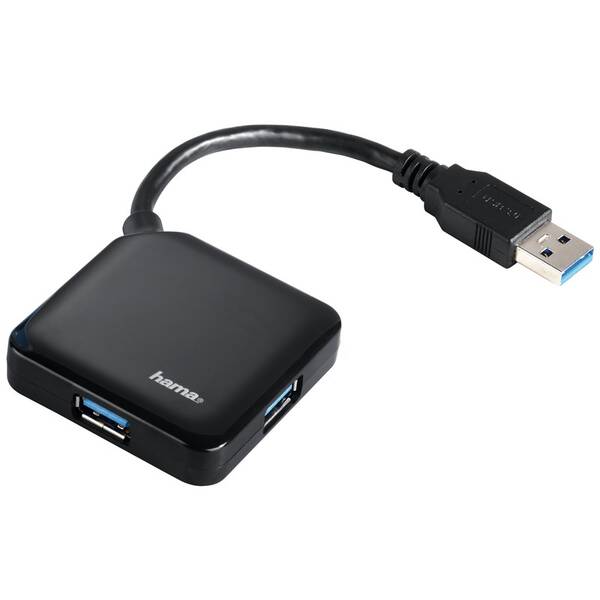 USB Hub Hama USB/4x USB 3.0 černý

