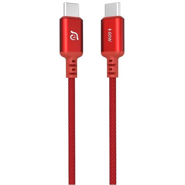 Kabel ADAM Elements CASA S120 USB-C/USB-C 60W, 1,2 m červený

