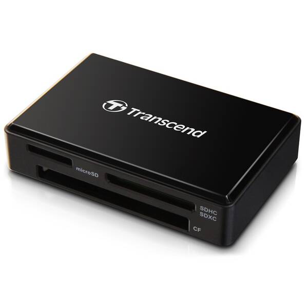 Čtečka paměťových karet Transcend RDF8, USB-A/SDHC, SDXC, microSDHC, microSDXC, CompactFlash černá

