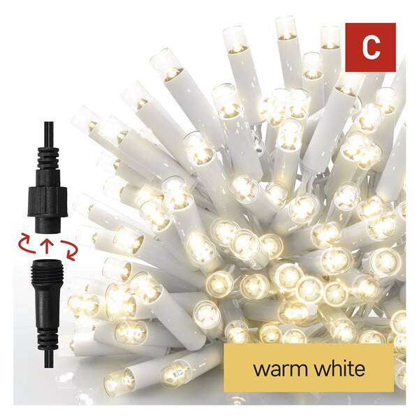 LED řetěz EMOS ICICLE, 50LED, IP44, WW (3m) bílý

