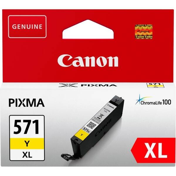 Inkoustová náplň Canon CLI-571XL Y, 715 stran žlutá

