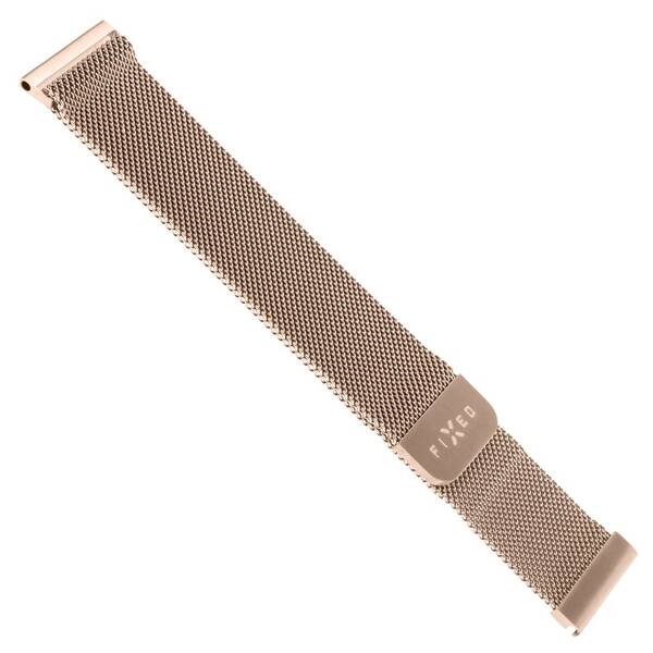 Řemínek FIXED Mesh Strap s šířkou 22mm na smartwatch růžový/zlatý

