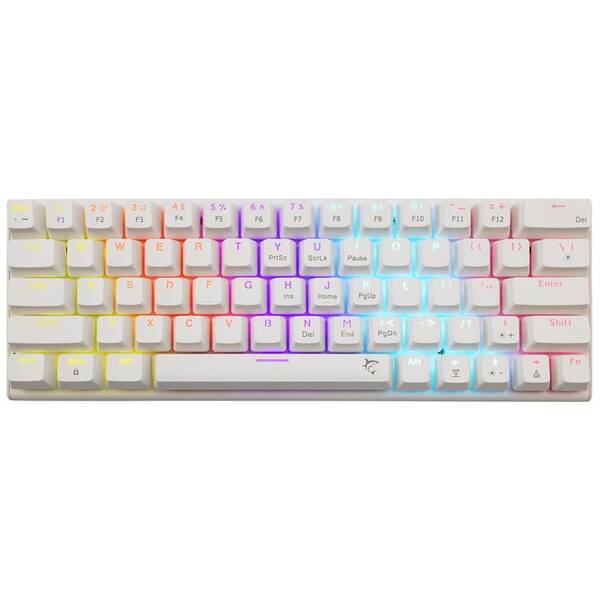 Klávesnice White Shark WAKIZASHI 2, Blue Switch, US layout bílá

