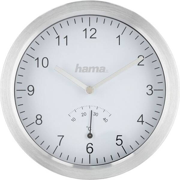 Nástěnné hodiny Hama 186414 stříbrné/bílé

