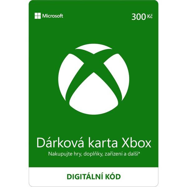 Microsoft Xbox dárková karta 300 Kč  - elektronická licence 


