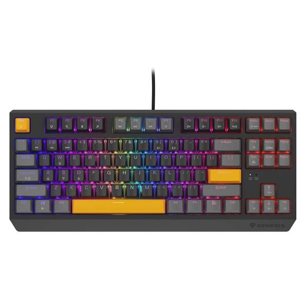 Klávesnice Genesis THOR 230, TKL, RGB, Outemu Red, US layout, černo-šedá 

