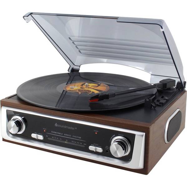Gramofon Soundmaster PL196H stříbrný/hnědý

