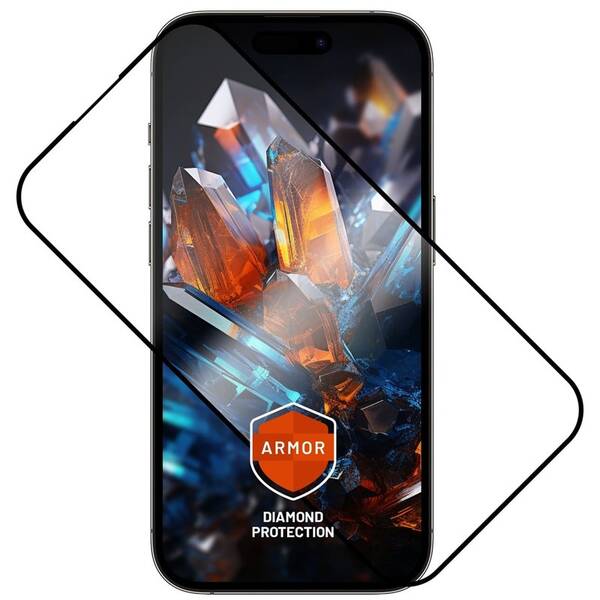 Tvrzené sklo FIXED Armor s Anti-dust aplikátorem a AR vrstvou na Apple iPhone 15/16 černé

