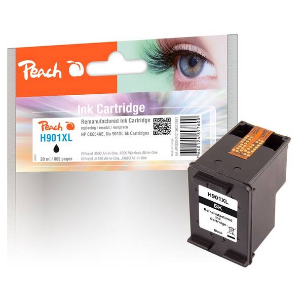 Inkoustová náplň Peach HP 901 XL, 865 stran černá

