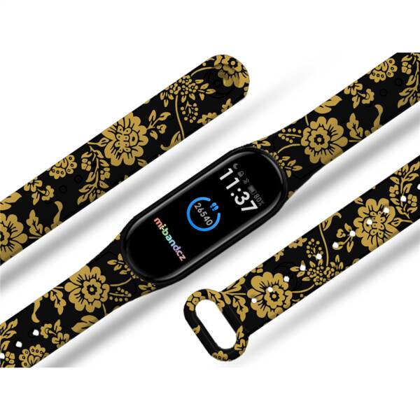 Řemínek Mi-Band na Xiaomi Mi Band 3/4 - motiv Baroko, černý 

