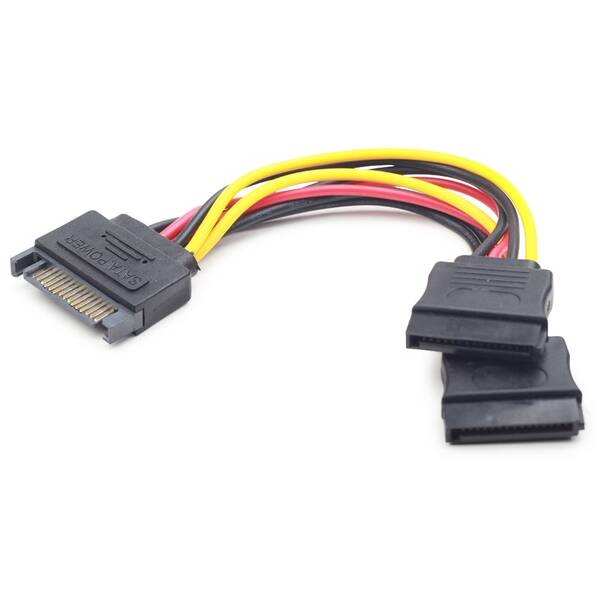 Kabel Gembird SATA napájecí na 2x SATA, rozdvojka, 15cm 

