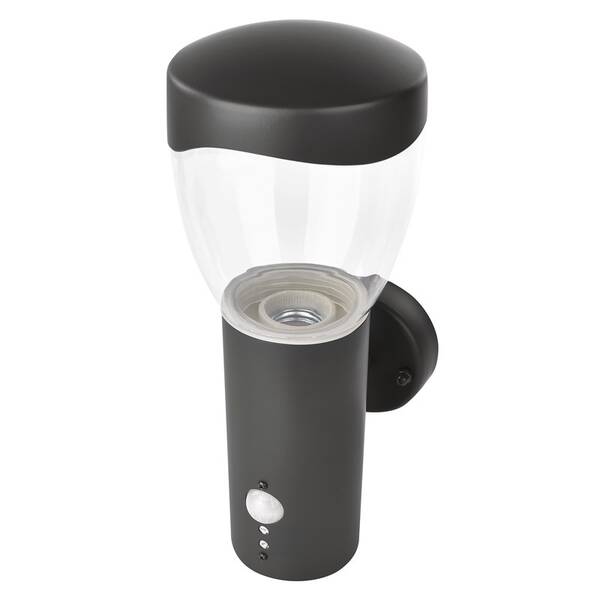 Nástěnné svítidlo EMOS Arteo ZGA040P, zahradní, E27, IP44, MAX 15W, PIR antracitové

