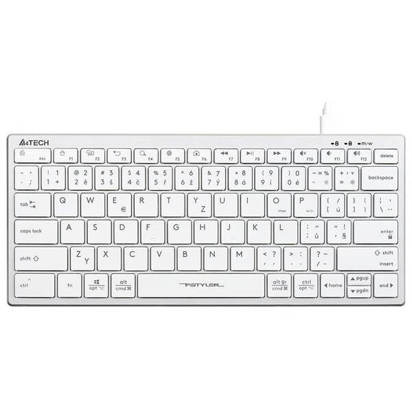 Klávesnice A4Tech FX51, CZ/SK layout bílá

