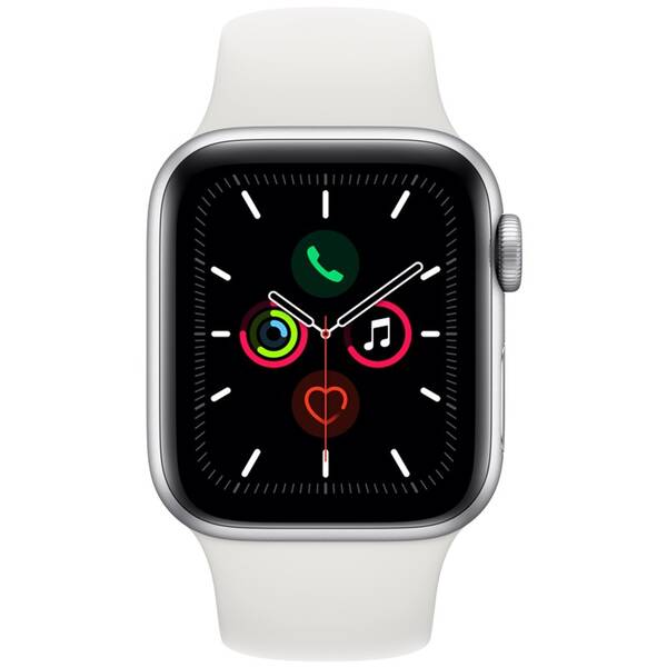 Chytré hodinky Apple GPS 40mm pouzdro ze stříbrného hliníku - bílý sportovní řemínek 

