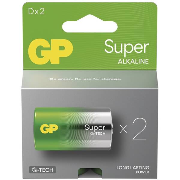 Baterie alkalická GP Super D (LR20), 2 ks 

