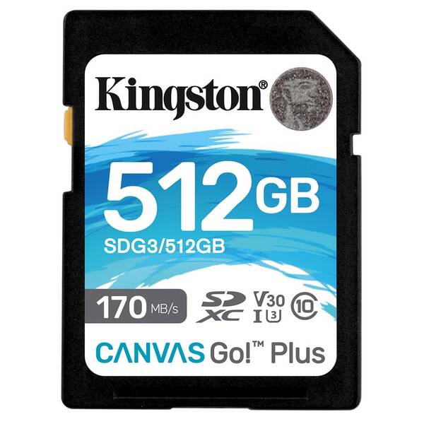 Paměťová karta Kingston SDXC 512GB UHS-I U3 (170R/90W) 

