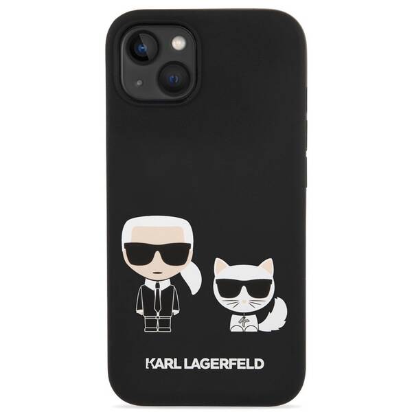 Kryt na mobil Karl Lagerfeld MagSafe Liquid Silicone Karl and Choupette na Apple iPhone 14 černý

