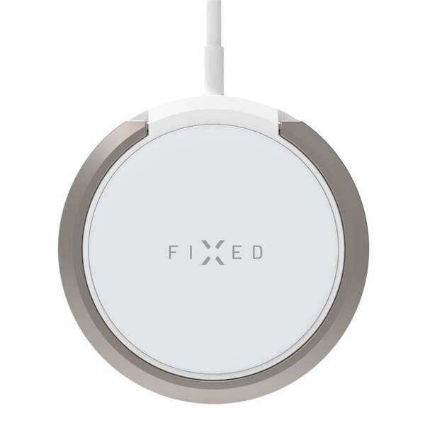 Bezdrátová nabíječka FIXED MagPad s podporou uchycení MagSafe a stojánkem, 15W bílá

