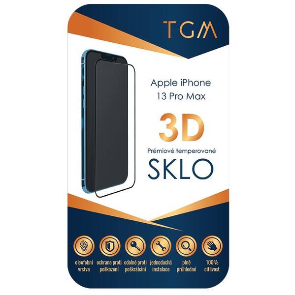 Tvrzené sklo TGM 3D na Apple iPhone 13 Pro Max černé

