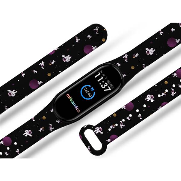 Řemínek Mi-Band na Xiaomi Mi Band 3/4 - motiv Kosmonaut 2, černý 


