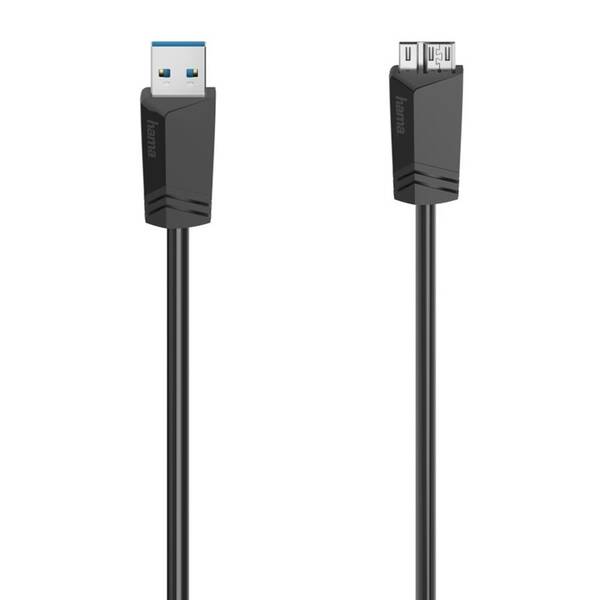 Kabel Hama USB-A / USB 3.0 micro-B, 0,75 m černý


