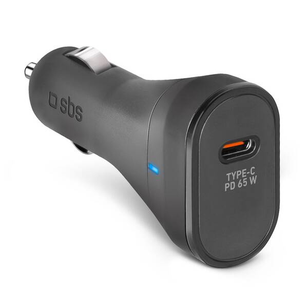 Adaptér do auta SBS USB-C, PD, 65 W černá

