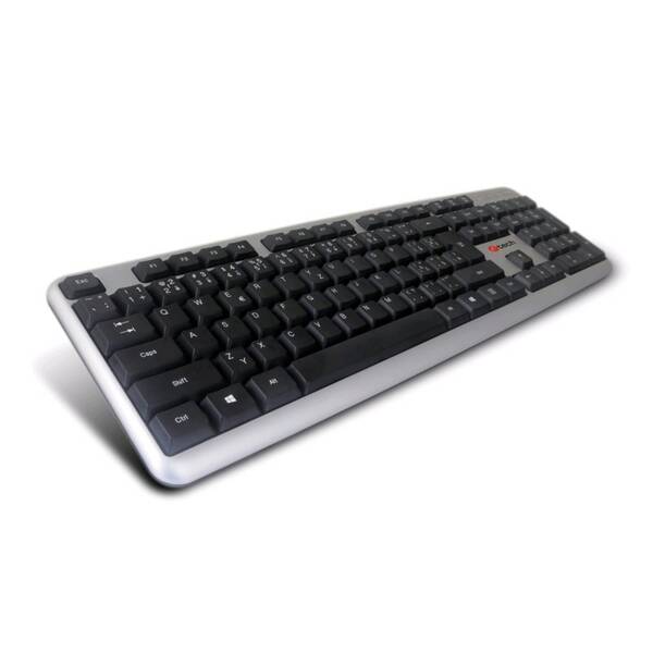 Klávesnice C-Tech KB-102 SLIM, CZ/SK černá/stříbrná

