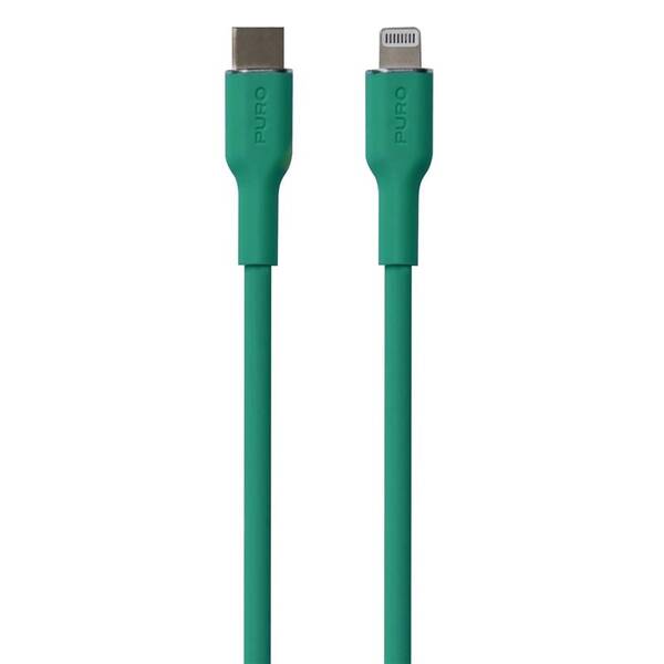 Kabel Puro Soft Lightning/USB-C 12 W, 1,5 m zelený

