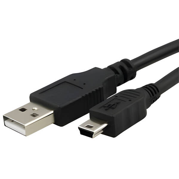Kabel AQ Mini USB 5pin - USB 2.0 A kabel,M/ M, 1,8 m černý

