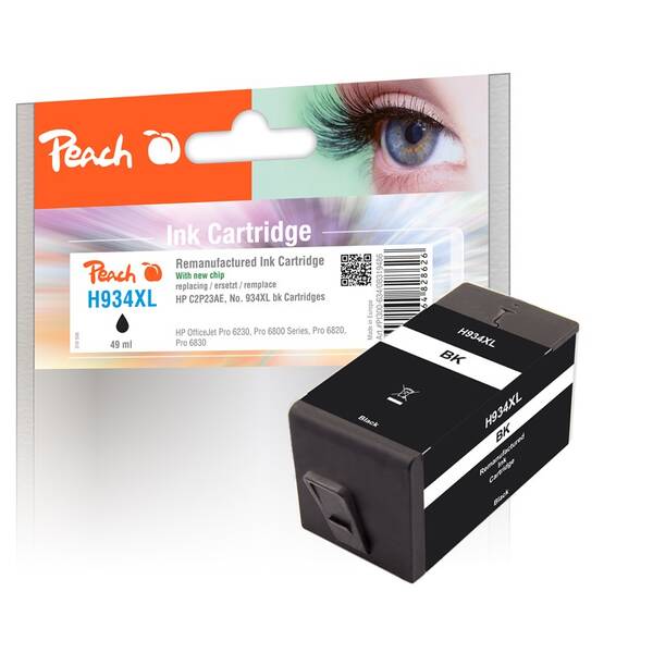 Inkoustová náplň Peach HP 934XL, 2025 stran černá

