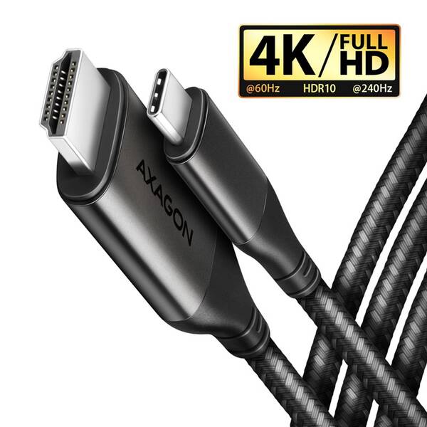 Kabel Axagon USB-C / HDMI 2.0, 1.8m, 4K/60Hz HDR10 černá barva
