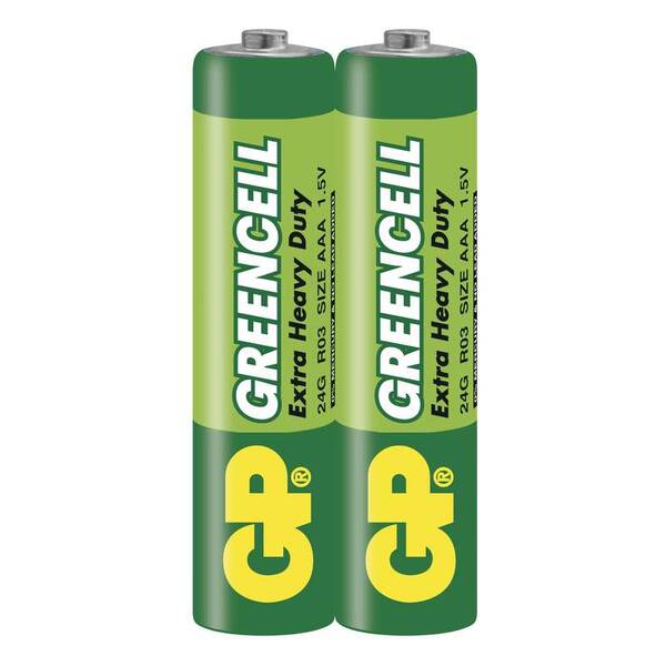 Baterie zinkochloridová GP Greencell AAA, R03, fólie 2ks 

