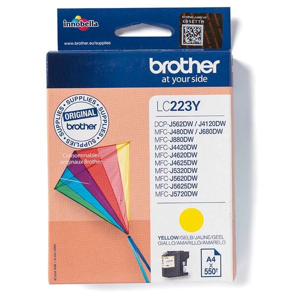 Inkoustová náplň Brother LC-223Y, 550 stran žlutá

