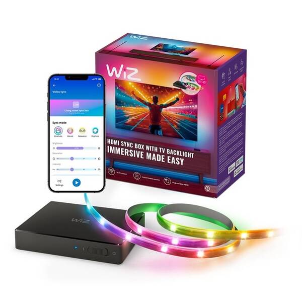 LED pásek WiZ Starter kit 55"-65", WiZ Sync box černý

