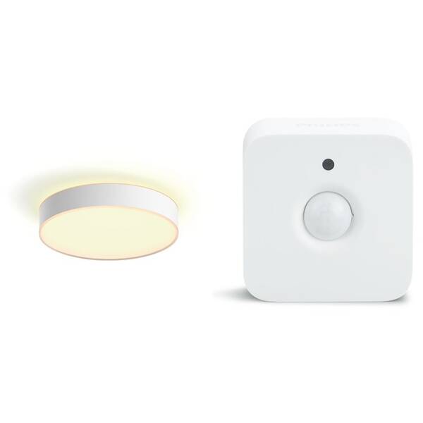 Stropní svítidlo Philips Devere M - bílé + Senzor Philips Hue pohybový 

