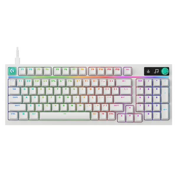 Klávesnice Logitech G316 X 98, US INT'L layout bílá

