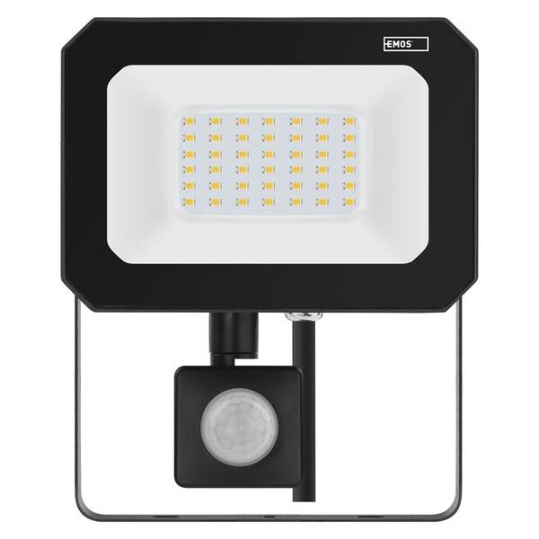 Reflektor EMOS SIMPO 30W 3000LM IP44 NW PIR černý

