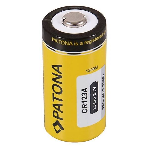Baterie nabíjecí PATONA CR123A, 700mAh, Li-Ion, 3,7V žlutá

