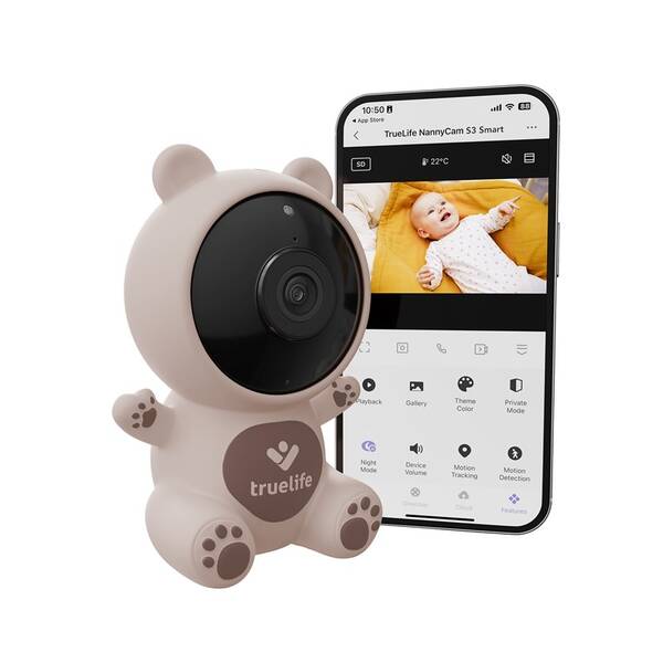 Dětská elektronická chůva TrueLife NannyCam R3 Smart hnědá

